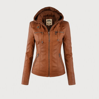Isabella™ Stylish and versatile hooded leather jacket