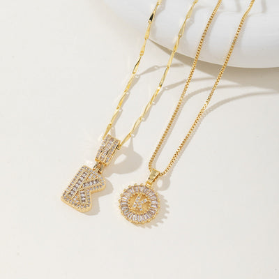 AISHA™ - Elegant 2-Pack Initial Letter Pendant Necklaces